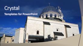  Presentation with islamic brotherhood and prophet muhammad - Amazing PPT theme having outskirts of the university backdrop and a ocean colored foreground