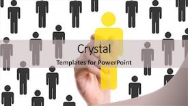  Presentation with compensation management hand marker - Colorful PPT theme enhanced with outstanding achievement - hand with marker writing backdrop and a light gray colored foreground