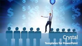  Presentation with peer - Presentation theme having outstanding achievement - man successful among his peer background and a teal colored foreground