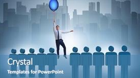  Presentation with peer - Beautiful PPT layouts featuring outstanding achievement - man successful among his peer backdrop and a teal colored foreground