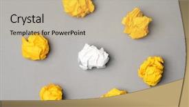  Presentation with different - Amazing slide set having outstanding leaders - crumpled paper balls and one backdrop and a coral colored foreground