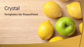  Presentation with difference - Theme featuring outstanding leaders - one green apple among lemons background and a blonde colored foreground