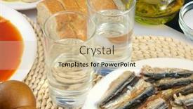  Presentation with seafoods - Amazing presentation having ouzo-with-seafoods backdrop and a soft green colored foreground