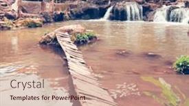  Presentation with morocco - Slides consisting of ouzoud-cascade-and-river-morocco background and a coral colored foreground