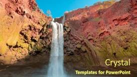  Presentation with waterfall - Presentation design consisting of ouzoud-cascasde-waterfall-in-morocco background and a tawny brown colored foreground