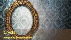  Presentation with gold frame - Presentation enhanced with oval - gold frame on aged wallpaper background and a tawny brown colored foreground