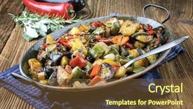  Presentation with ratatouille - Presentation theme with oval - ratatouille in casserole background and a tawny brown colored foreground