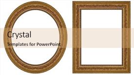  Presentation with gold frame - Colorful slides enhanced with oval and rectangular gold picture frame with a decorative pattern backdrop and a yellow colored foreground