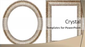  Presentation with gold frame - Amazing theme having oval and rectangular gold picture frame with a decorative pattern backdrop and a white colored foreground