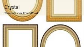  Presentation with gold frame - PPT theme with oval and rectangular gold picture frame with a decorative pattern background and a blonde colored foreground