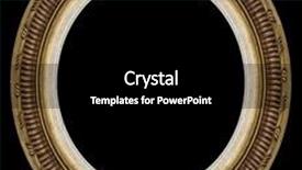  Presentation with gold frame - Beautiful PPT theme featuring oval gold picture frame with a decorative pattern backdrop and a black colored foreground