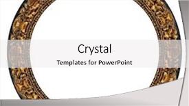  Presentation with gold frame - Colorful theme enhanced with oval gold picture frame with a decorative pattern backdrop and a white colored foreground