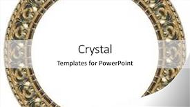  Presentation with gold frame - PPT theme featuring oval gold picture frame with a decorative pattern background and a white colored foreground