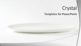 Presentation with white plate - PPT layouts consisting of oval plain white serving plate background and a white colored foreground