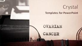  Presentation with ovarian cancer - PPT theme with ovarian-cancer-text-written background and a lemonade colored foreground