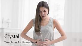  Presentation with abdominal - Colorful presentation design enhanced with ovary - young woman suffering from abdominal backdrop and a soft green colored foreground