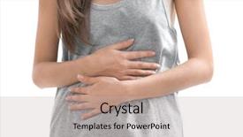  Presentation with ovary - Slide set enhanced with ovary - young woman suffering from abdominal background and a mint green colored foreground