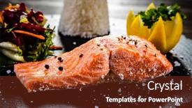  Presentation with basmati rice white rice rice - Colorful slide deck enhanced with oven-baked-salmon-steak backdrop and a tawny brown colored foreground
