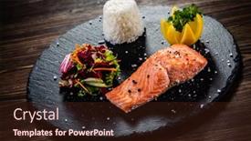 Presentation with basmati rice white rice rice - Cool new presentation theme with oven-baked-salmon-steak backdrop and a tawny brown colored foreground