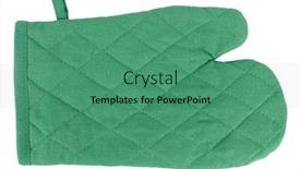  Presentation with classic - Presentation theme having oven-glove-green-mitt-classic background and a ocean colored foreground
