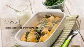  Presentation with pasta sauce - Cool new presentation theme with oven-pasta-with-spinach backdrop and a coral colored foreground