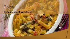  Presentation with pasta sauce - Colorful presentation enhanced with oven-pasta-with-tomato-sauce backdrop and a gold colored foreground