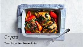  Presentation with roasted chicken - Slide set enhanced with oven-roasted-chicken-legs background and a light gray colored foreground