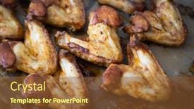  Presentation with roasted chicken - Presentation theme having oven-roasted-or-grilled-spicy background and a tawny brown colored foreground