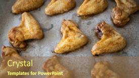  Presentation with roasted chicken - Slide set having oven-roasted-or-grilled-spicy background and a tawny brown colored foreground