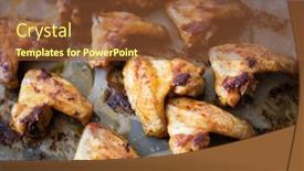  Presentation with roasted chicken - Presentation design consisting of oven-roasted-or-grilled-spicy background and a tawny brown colored foreground