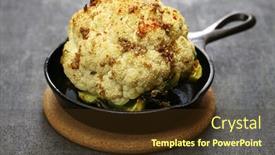  Presentation with cauliflower - Slide deck with oven-roasted-whole-cauliflower background and a tawny brown colored foreground