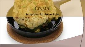  Presentation with cauliflower - Colorful PPT theme enhanced with oven-roasted-whole-cauliflower backdrop and a gold colored foreground