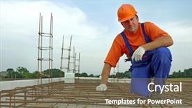  Presentation with reinforcement steel - Slides featuring overall barring - portrait of bar bender background and a violet colored foreground