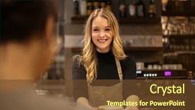  Presentation with waitress - PPT layouts featuring overall barring - smiling waitress serving a hot background and a  colored foreground