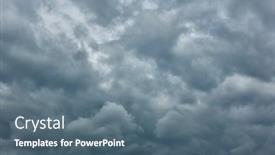  Presentation with rain clouds - Amazing presentation theme having overcast-gray-havy-rain-clouds backdrop and a ocean colored foreground