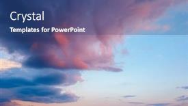  Presentation with pink sky - Slide deck having overcast-sky-with-pink-clouds background and a  colored foreground