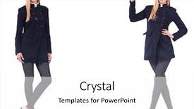  Presentation with black women beautiful woman - Slides having overcoats - beautiful woman in black coat background and a white colored foreground