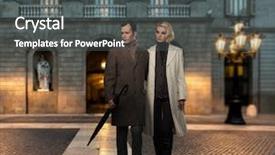  Presentation with coats - Presentation theme with overcoats - elegant couple in coats background and a  colored foreground