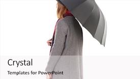  Presentation with teenage girl - Beautiful slide deck featuring overcoats - portrait of teenage hispter girl backdrop and a  colored foreground