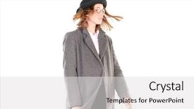  Presentation with theater black and white - Slide set having overcoats - portrait of teenage hispter girl background and a  colored foreground