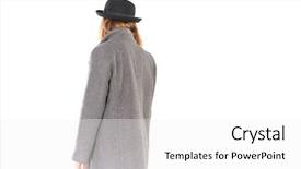  Presentation with teenage girl - Presentation design having overcoats - portrait of teenage hispter girl background and a  colored foreground
