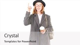  Presentation with teenage girl - Beautiful slide set featuring overcoats - portrait of teenage hispter girl backdrop and a  colored foreground