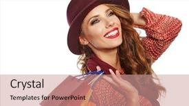  Presentation with arabian woman wearing hijab muslim - Cool new theme with overcoats - woman wearing autumn overcoat holding backdrop and a  colored foreground