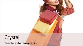  Presentation with autumn - PPT layouts featuring overcoats - woman wearing autumn overcoat holding background and a  colored foreground