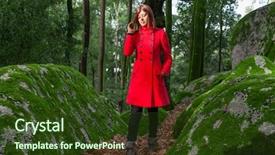  Presentation with sad woman walking - Presentation design with overcoats - young woman feeling sad walking background and a tawny brown colored foreground