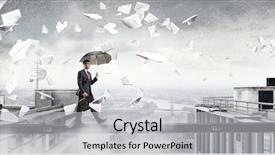  Presentation with difficulty - Slide set consisting of overcome - fearless businessman overcoming difficulty mixed background and a light gray colored foreground