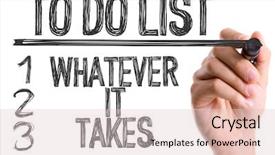  Presentation with marker - Beautiful slides featuring overcome - hand with marker writing backdrop and a lemonade colored foreground