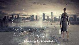  Presentation with crisis - Presentation theme consisting of overcome - overcoming crisis break mixed media background and a gray colored foreground