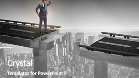 Presentation with broken bridge - Presentation design consisting of overcome the broken bridge background and a  colored foreground