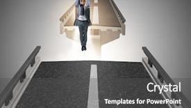  Presentation with broken bridge - Slide set featuring overcome the broken bridge background and a dark gray colored foreground